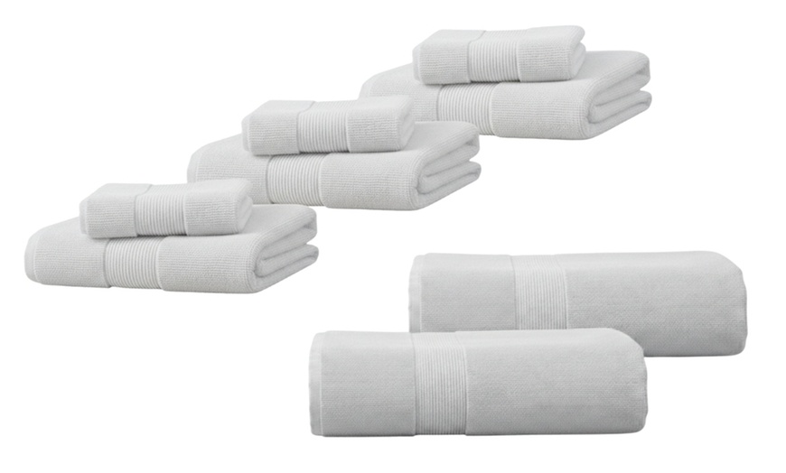 Image 20: Coppia di asciugamani e telo bagno in spugna 100% cotone di Pompea