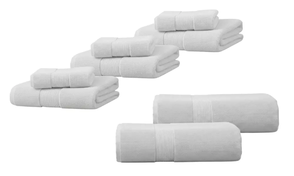 Coppia di asciugamani e telo bagno in spugna 100% cotone di Pompea