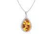 Sterling Silver Genuine Gemstone 4.00CT Pear Cut Necklace 4 Options - Second Medium
