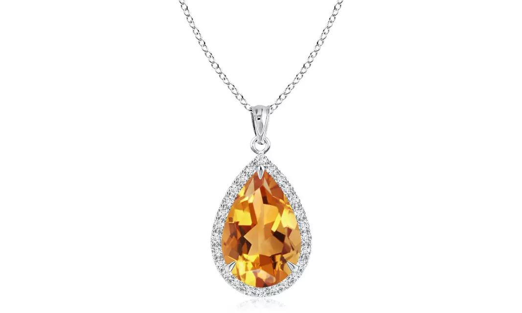 Sterling Silver Genuine Gemstone 4.00CT Pear Cut Necklace 4 Options