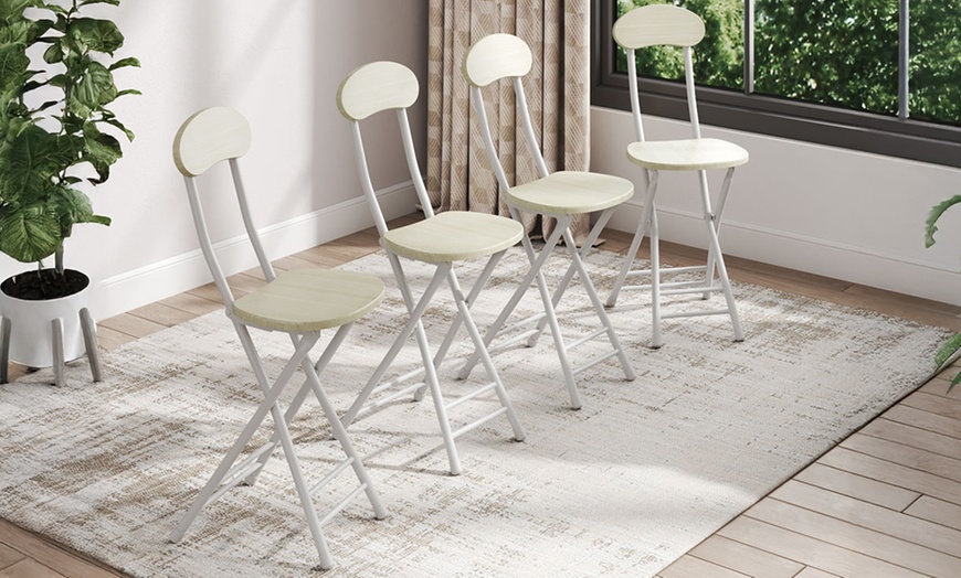 Image 3: Upto Four Compact Wooden Folding Chair 