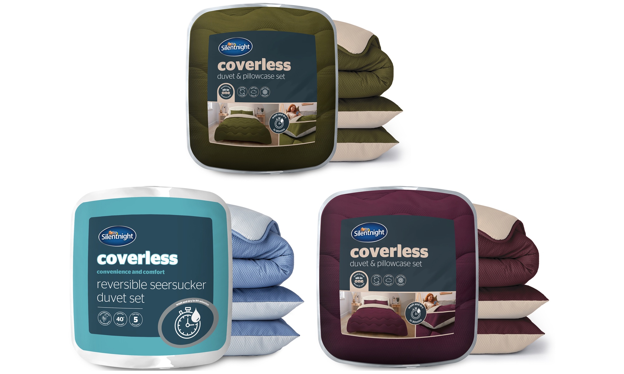 Silentnight 10.5 Tog Seersucker Coverless Duvet Set