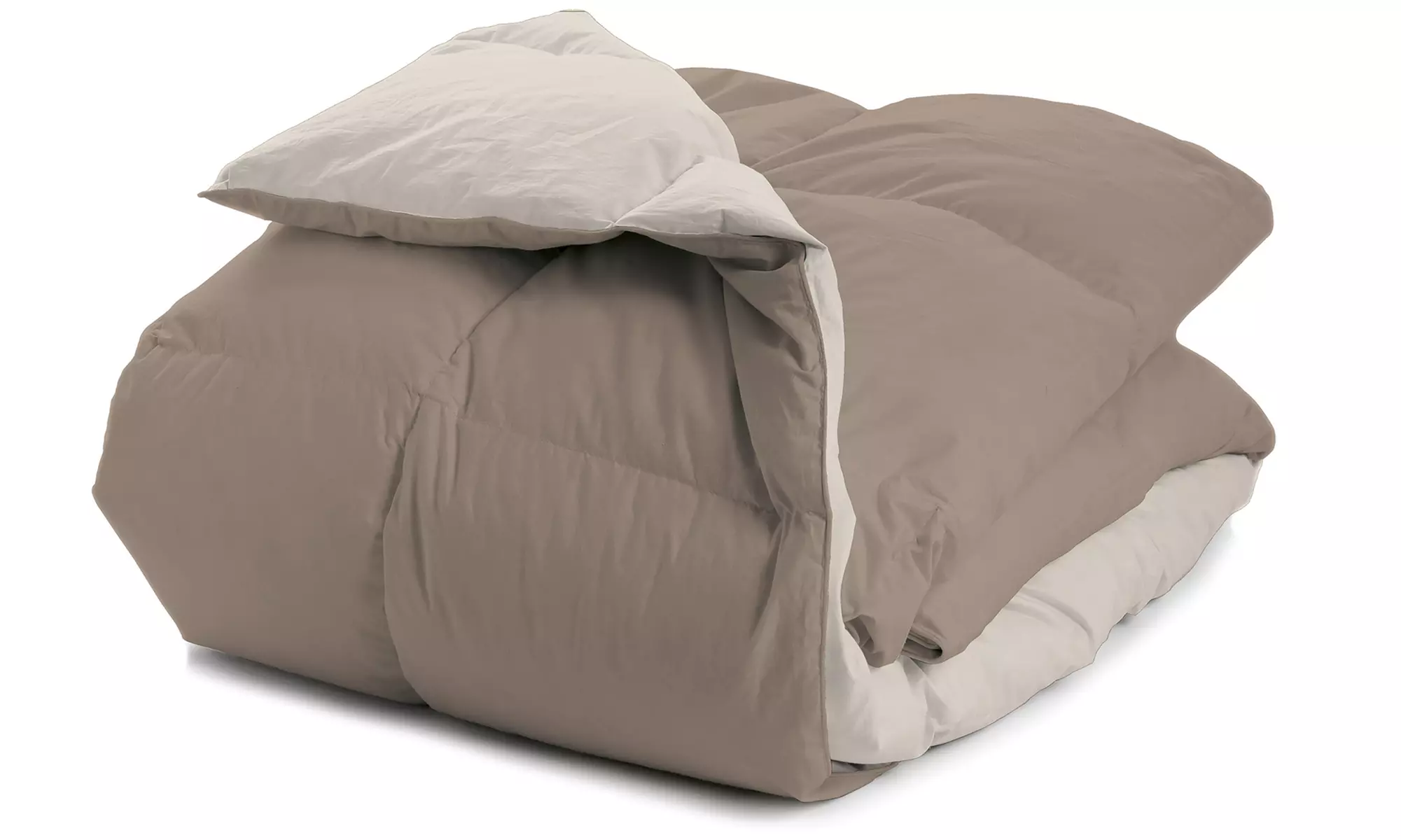 Piumino invernale in vera piuma d'oca bicolore