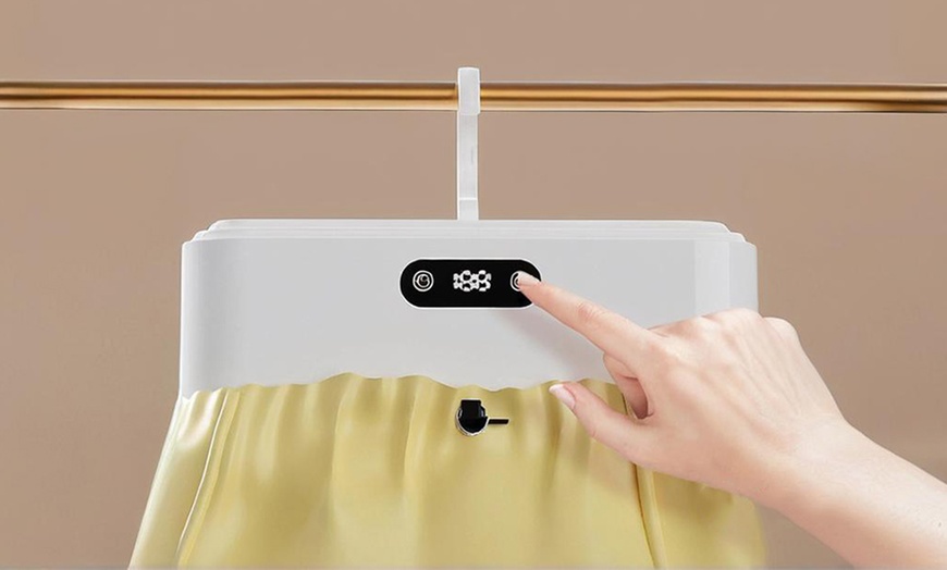 Image 1: Secador de ropa vertical y portátil con percha y funda de secado