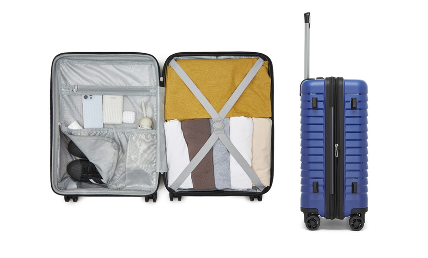Image 20: Valises Kono rigides à poignée télescopique avec serrure TSA
