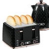Image 2: HomCom Kettle and Toaster Set, 1.7L Kettle and Stylish 4-Slice Toaster