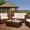 Image 3: Tuscany Four-Seater Rattan-Effect Garden Furniture Set