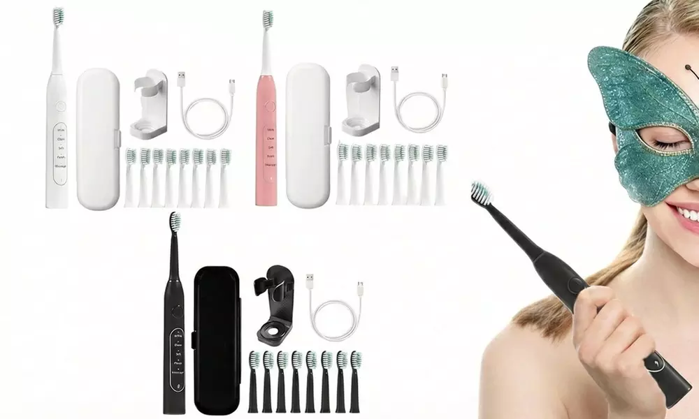 Sonic Electric Toothbrush with 8 Replacement Brush Heads - Primary Image