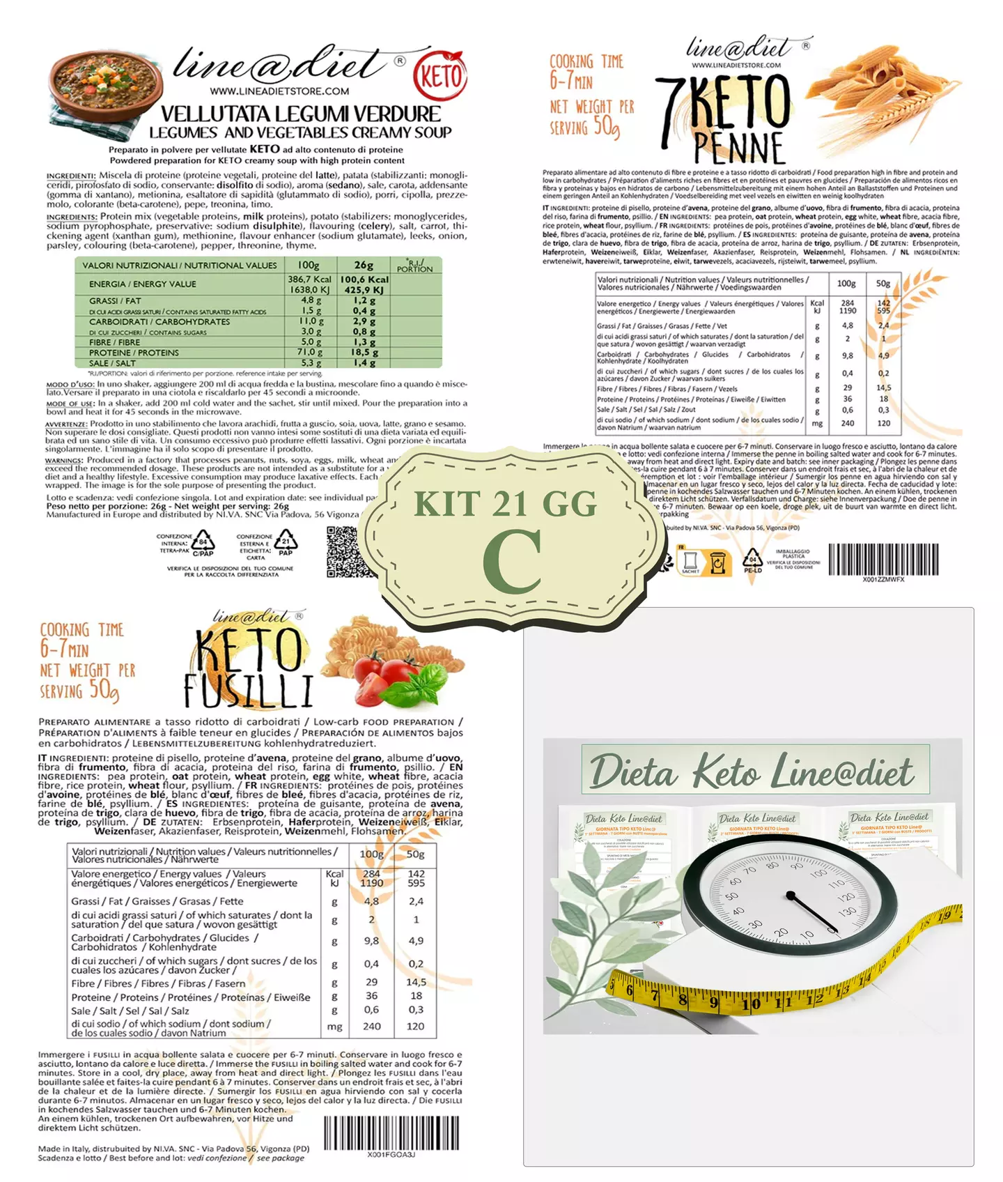 Line@ 21-Tage-Keto-Diät-Box mit 70 Gerichten (50 € / kg)