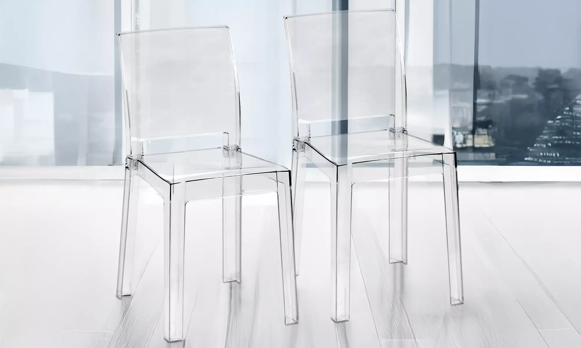 Lot de 4 chaises transparentes 'Petra'