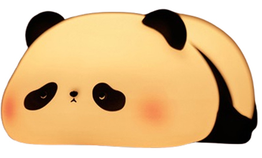 Image 2: Panda-Shaped Night Light, Soft Silicone with Adjustable Brightness