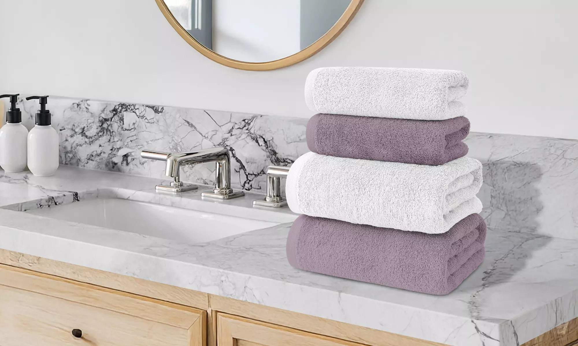 Set de 4 serviettes de bain