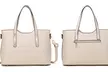 Damen-Handtasche und Geldbörse in Leder-Optik in Weiß, Beige oder Beige - Second Medium