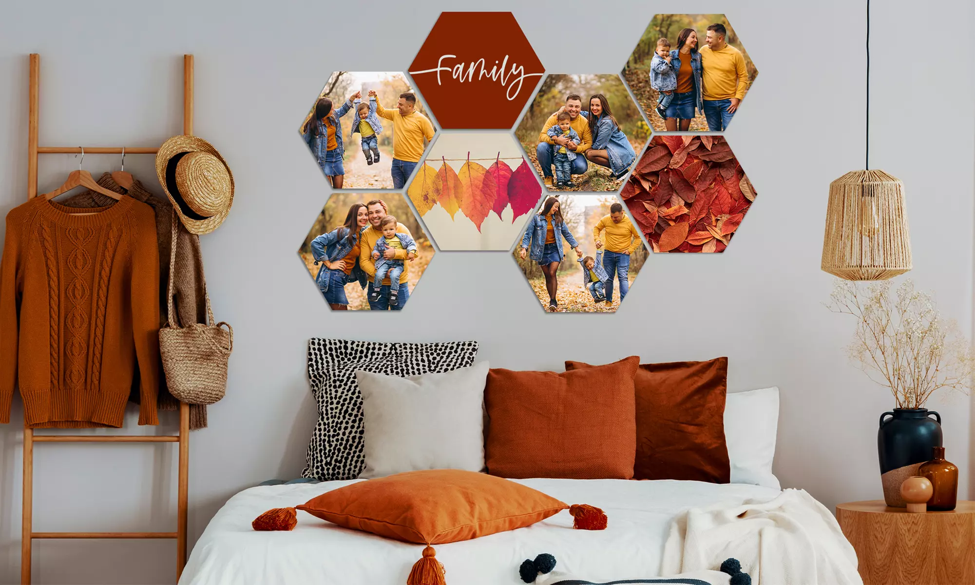 Personalisierbare Hexagon-Fotos als Set in verschiedenen Größen
