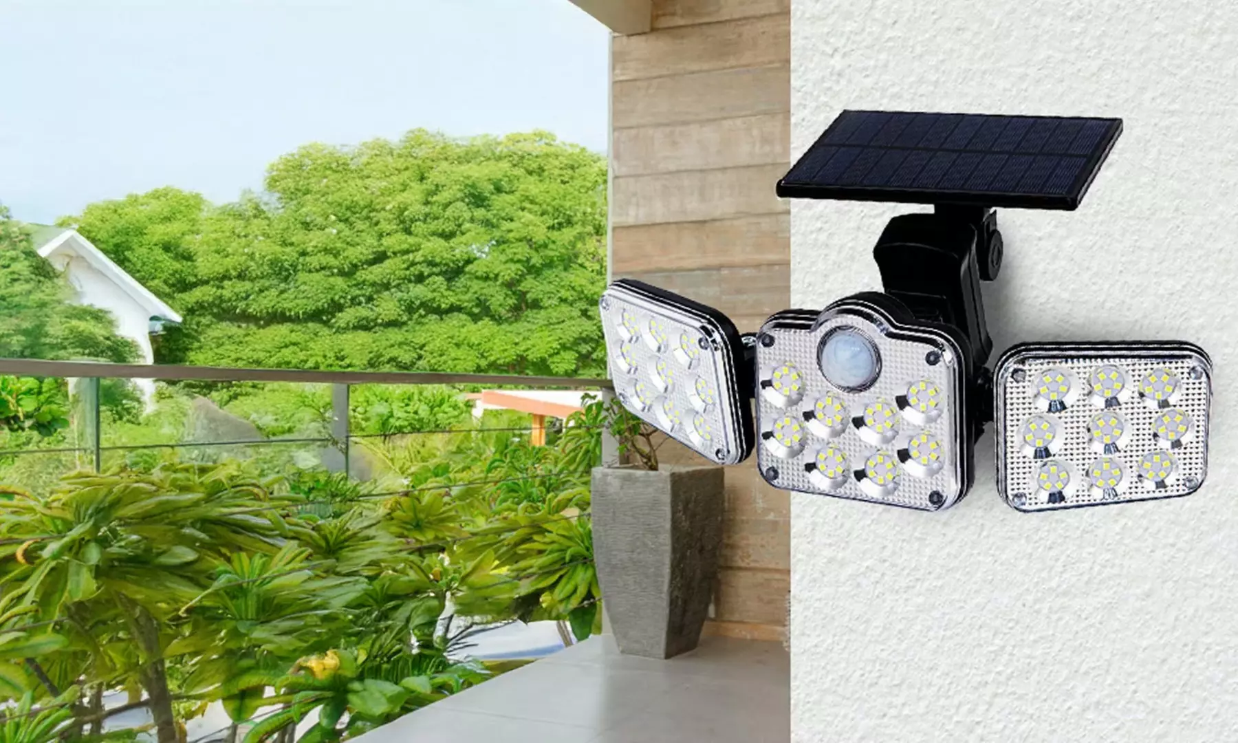 138 Led Solar Lights Motion Sensor Security Solar Flood Lights Wall Light 2 Pack - Primary Image
