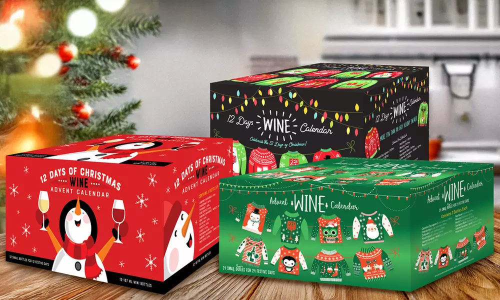 The Ultimate Holiday Wine Advent Calendar: 12 or 24 Mini Bottles