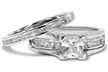 2.10 Ct Princess Cubic Zirconia Sterling Silver 925 Wedding Ring Set - Second Medium