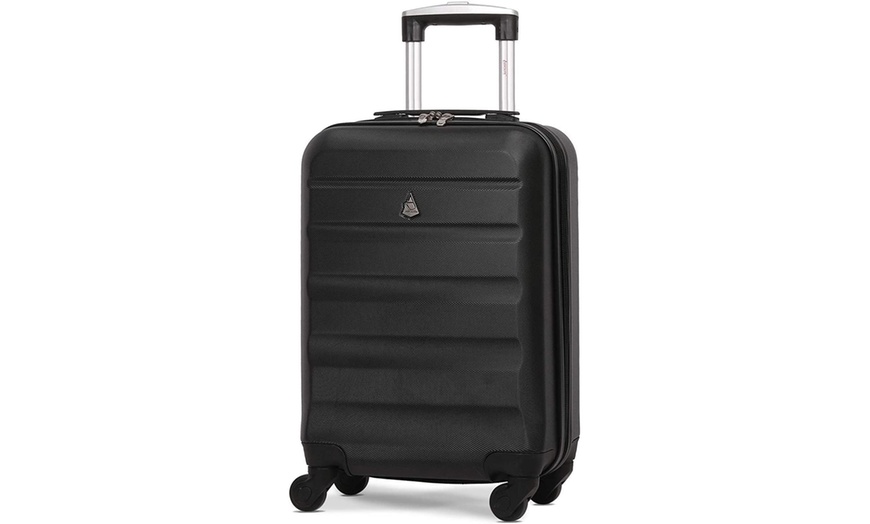 Image 2: Aerolite 4 Wheel Hard Shell Cabin Luggage Suitcase