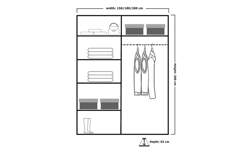 Image 15: Slidingwardrobe4u Sliding Door Wardrobe with Mirror