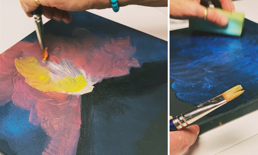 Image 2: Taller de pintura y texturas con degustación de vinos volcánicos