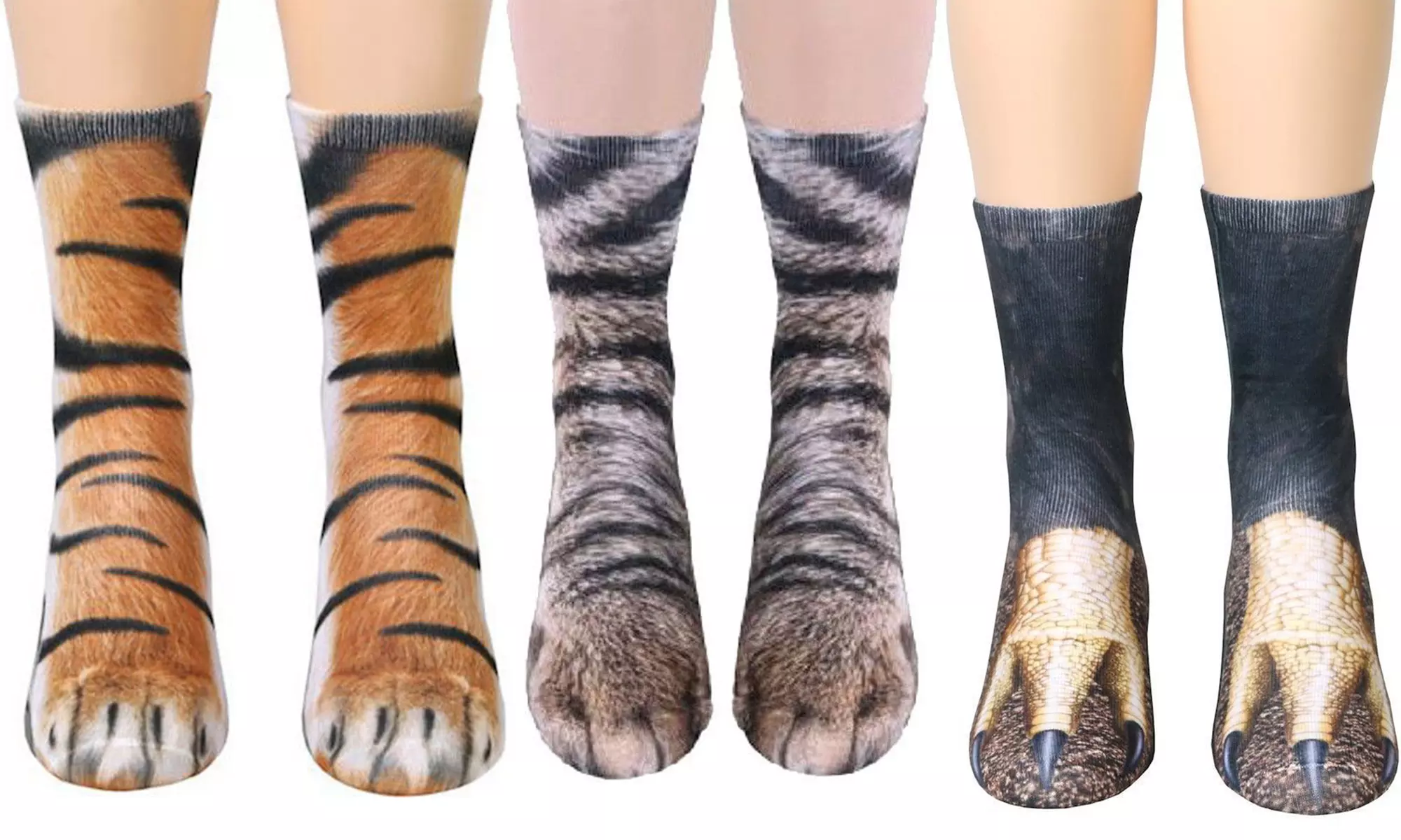 1 ou 2 paires de chaussettes 3D pieds d'animaux - Primary Image