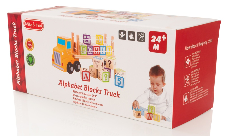 Image 6: Wooden Alphabet Blocks Truck