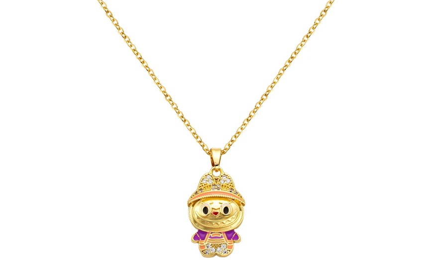 Image 6: BTS x Labubu Bejeweled Pendant Necklace