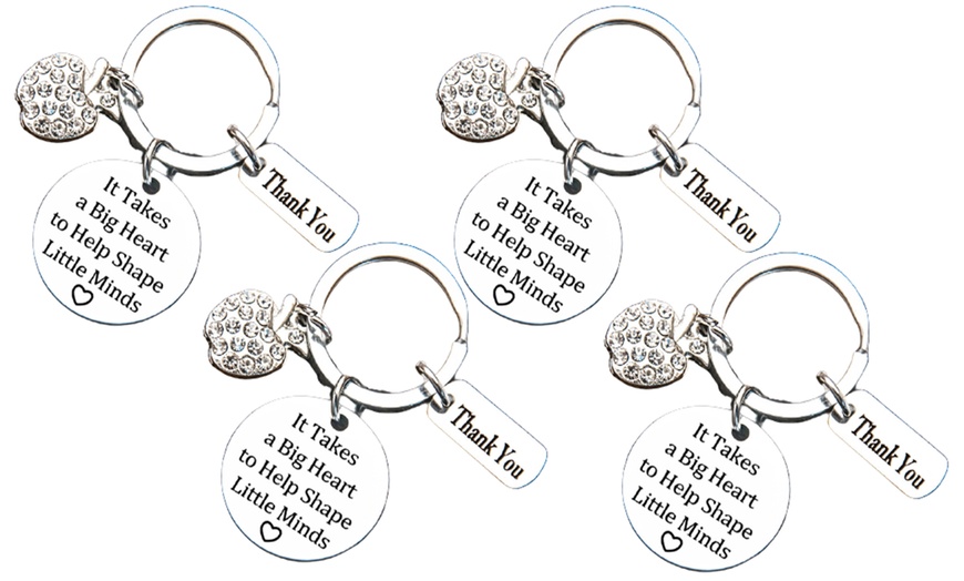 Image 3: One, Two or Four "It Takes a Big Heart to Shape Little Minds" Keychain