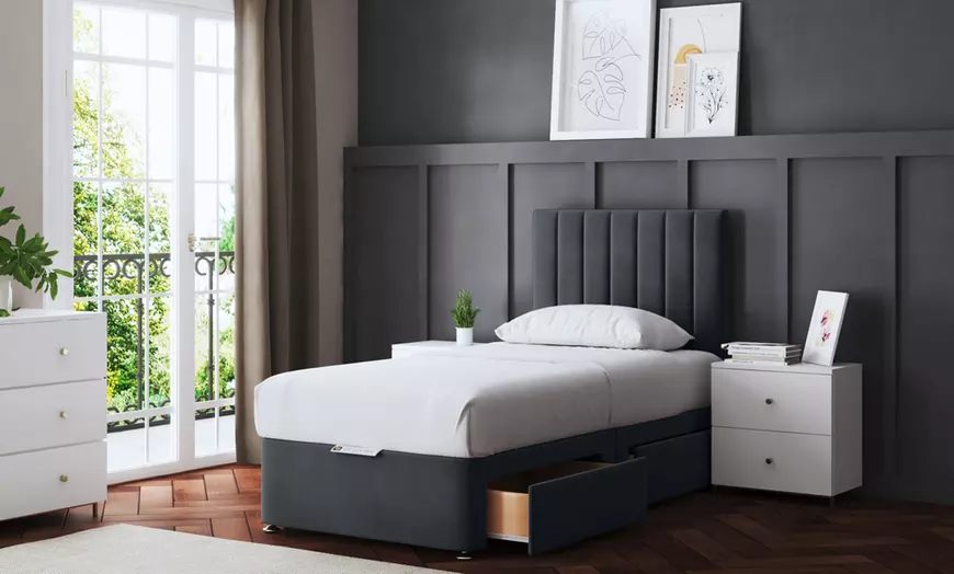 Image 8: Amelia Panel Divan Bed with Optional 2 or 4 Drawers