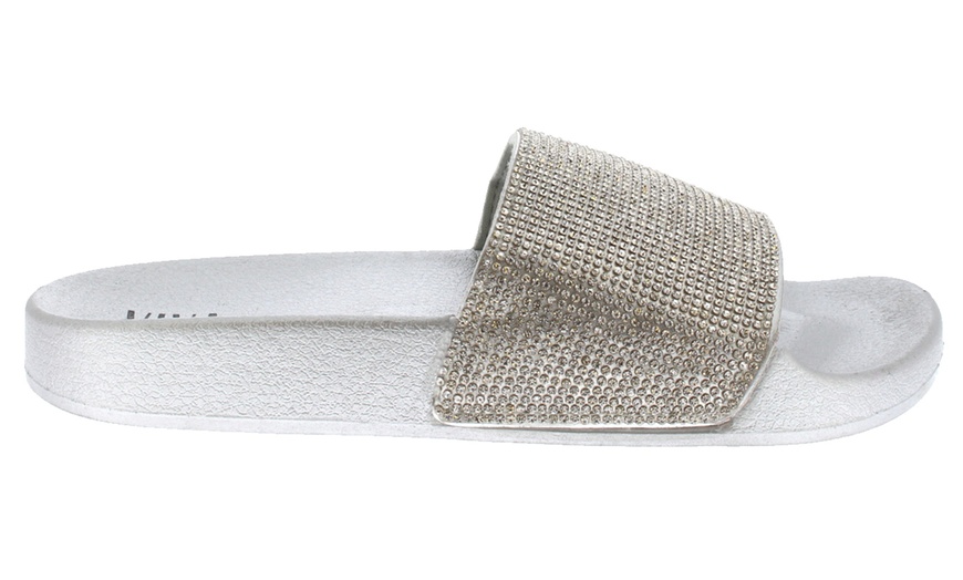 Image 17: Women's Diamante Sliders