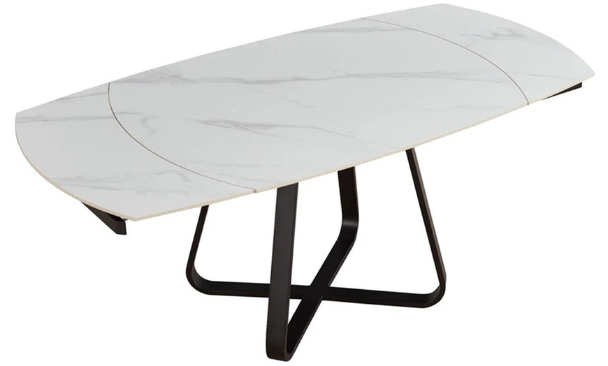 Image 2: DS Living Arden Ceramic Expandable Dining Room Table 