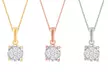 Sterling Silver Miracle Plated Round Diamond Cluster Pendant Necklace for Women - Second Medium
