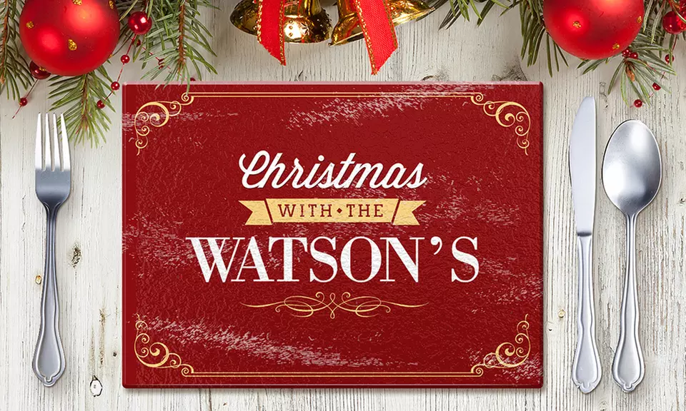 One, Two, or Four Custom Glass Christmas Placemats from Fabness (Up to 81% Off). - Second Medium
