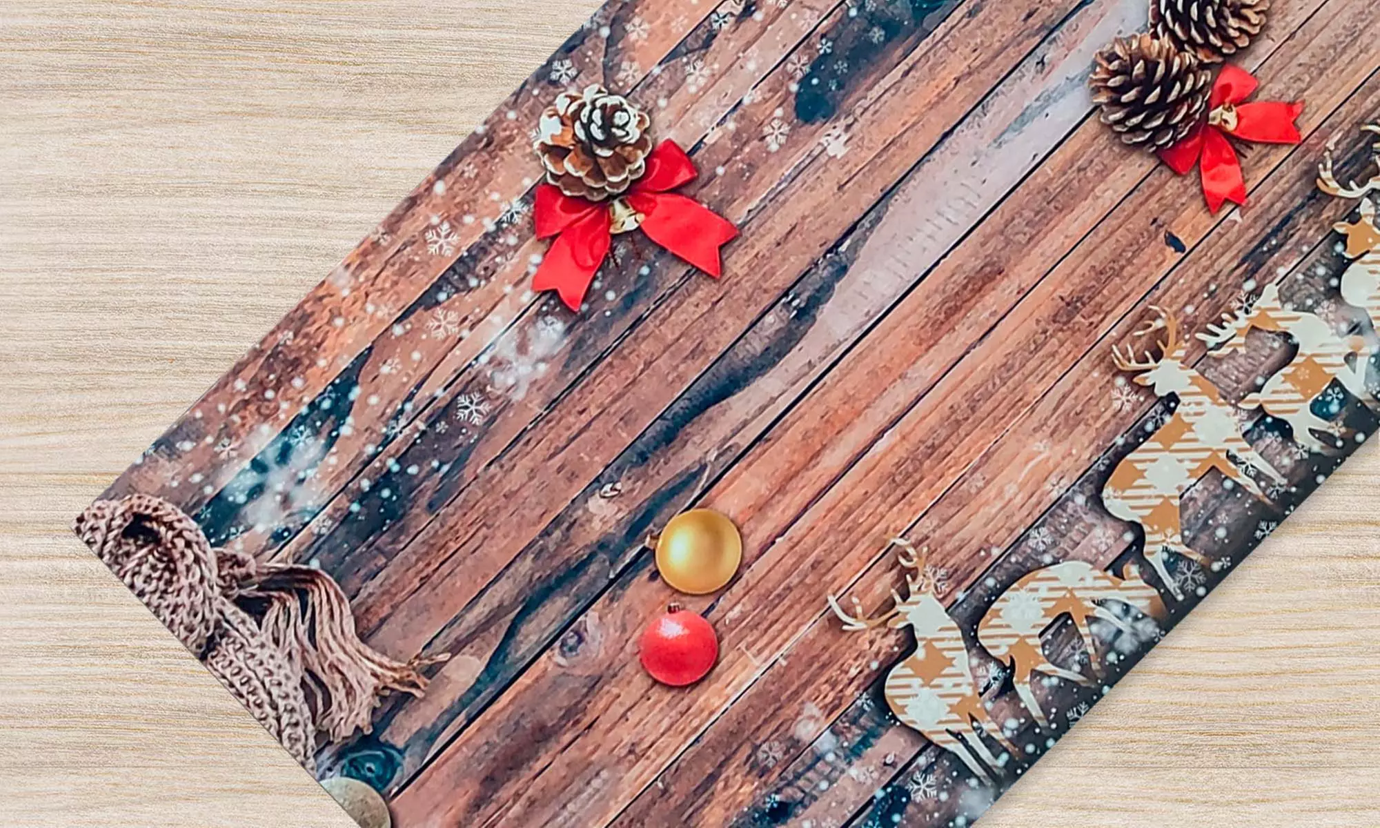 Alfombra con diseño navideño rectangular