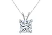 Paris Jewelry 18k Gold Plated Solitaire Moissanite Princess Pendant Necklace - Second Medium