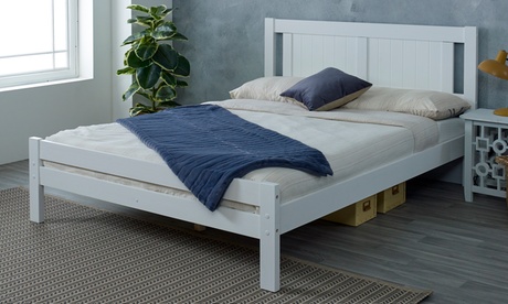 Swann Sleep Ltd Unisex White Glory Wooden Bed Frame With Fixed Slats: 3Ft Single