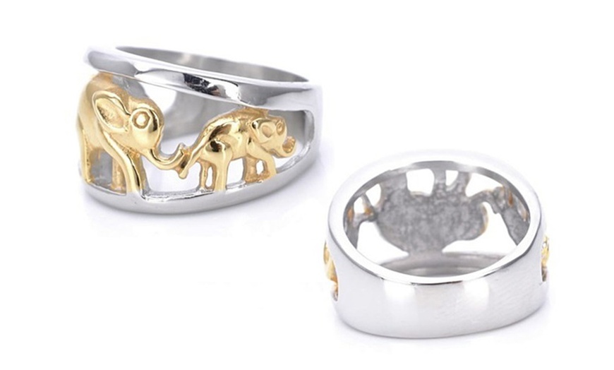 Image 3: Golden Elephants Ring From Tunk Show  Collection