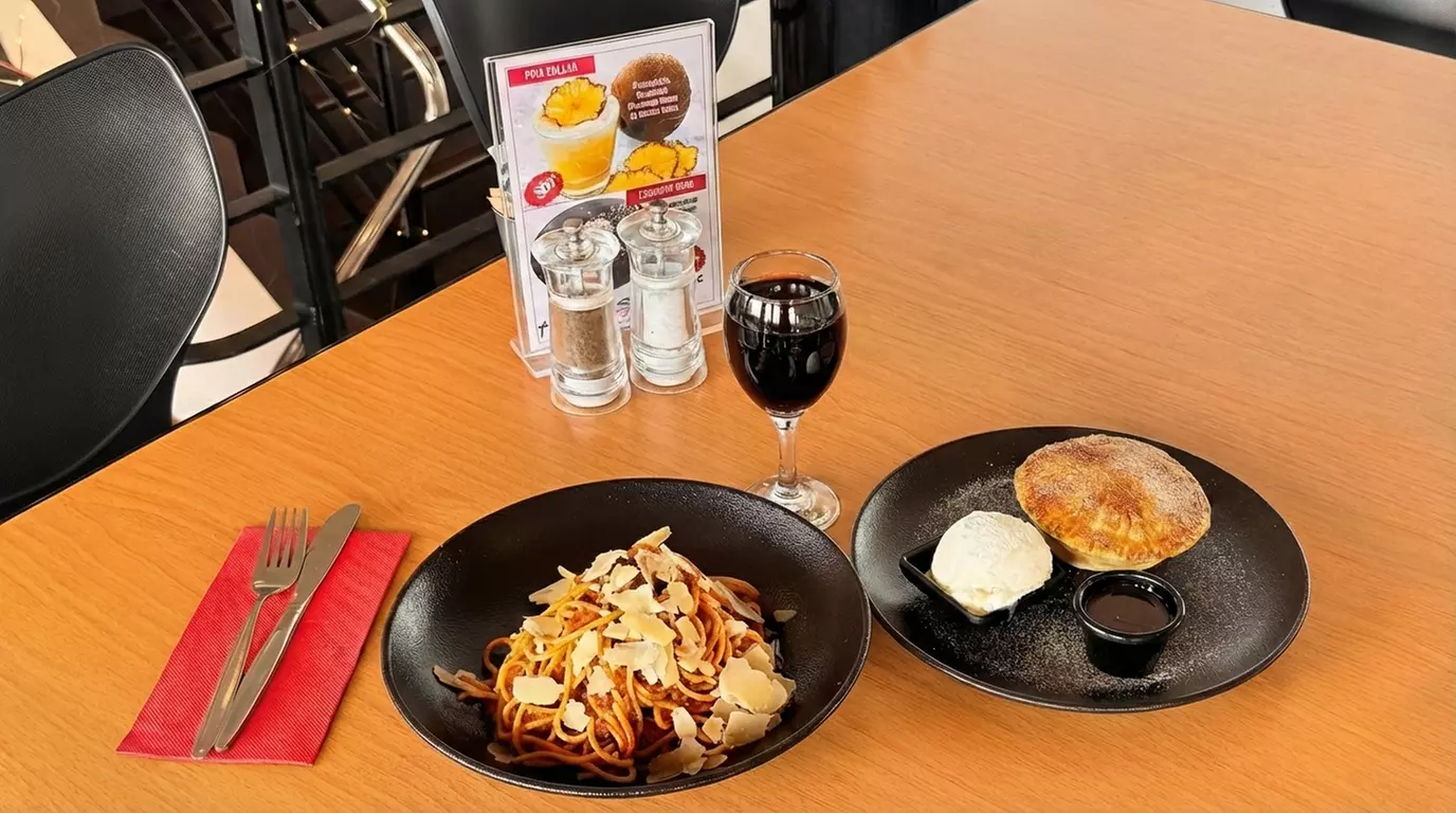 Savor the Flavor: Pasta/Burger Meal with Dessert & Drink for 1, 2 or 4