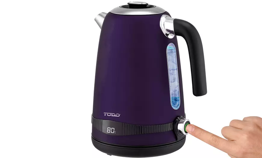 Image 13: TODO 1.7L Electric Cordless Kettle Stainless Steel/ Led Water Jug