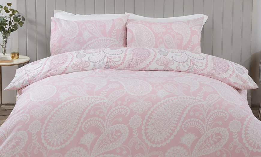 Image 2: Paisley Floral Reversible Polycotton Paisley Duvet Set with Pillowcase