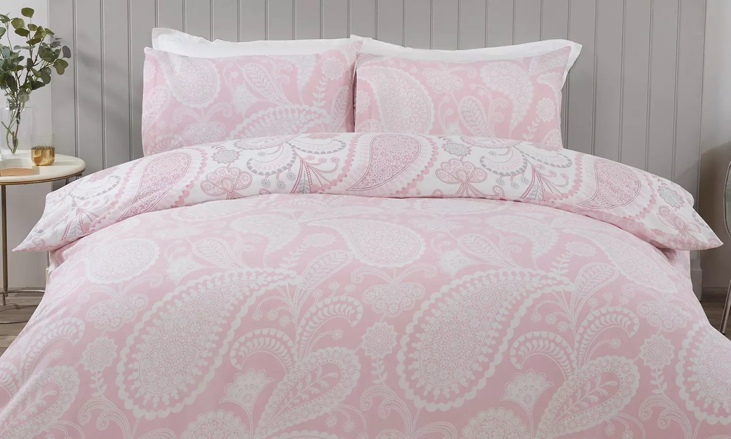 Paisley Floral Reversible Polycotton Paisley Duvet Set with Pillowcase