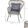 Image 26: Outsunny Woven Bistro Set with 2 Chairs and Table, Choice of Styles