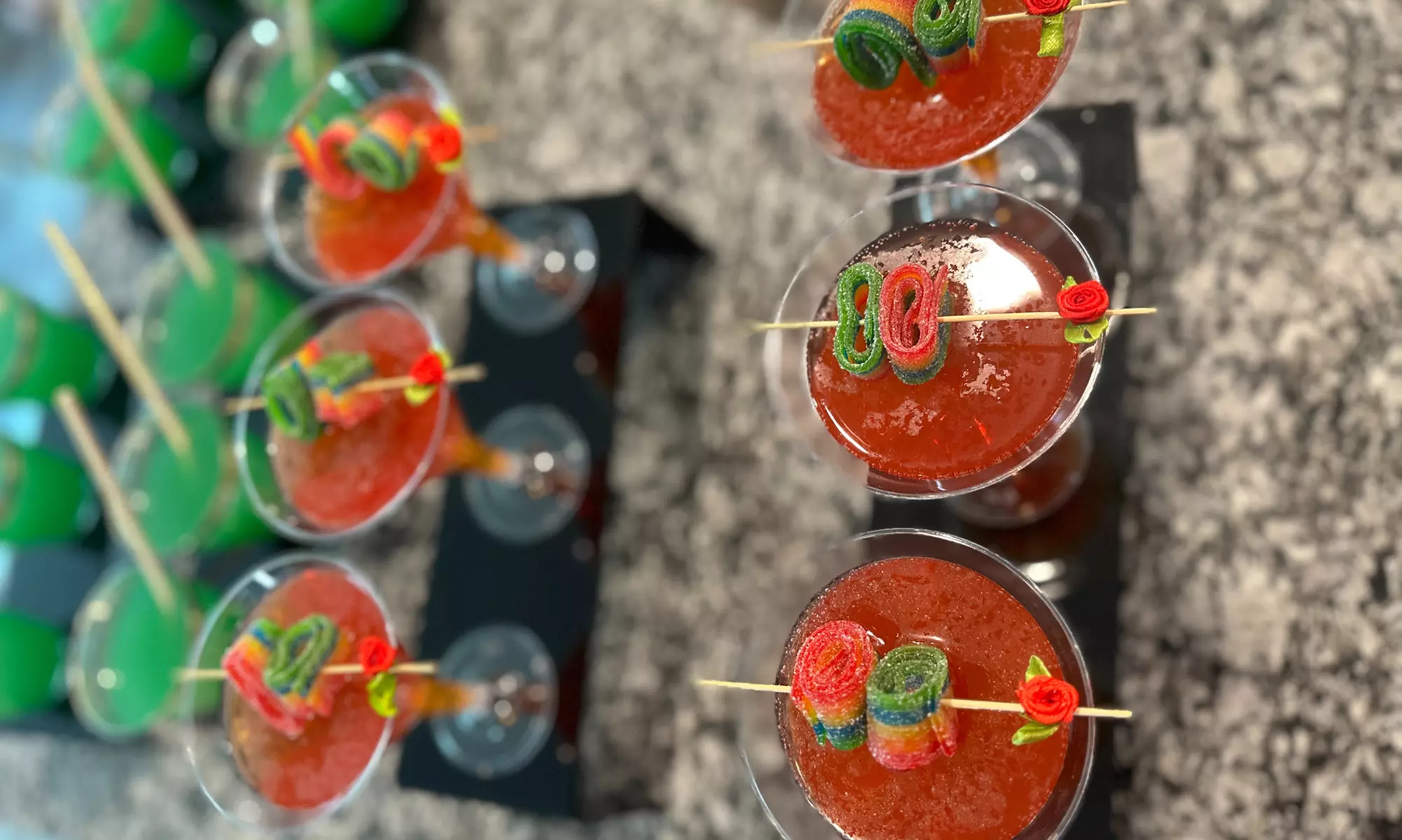 Smoky Cocktail Bar Setup for 50 or 100 Guests with Glassware & More