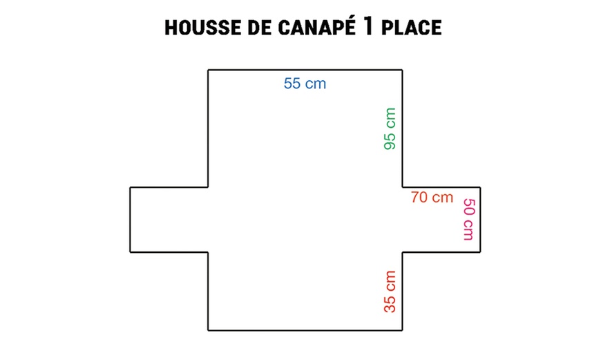 Image 13: Housse de canapé bicolore rembourrée anti-tache matelassée par fil