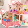 Image 16: 3D DIY Dollhouse Playset with Furniture and Figures for Kids