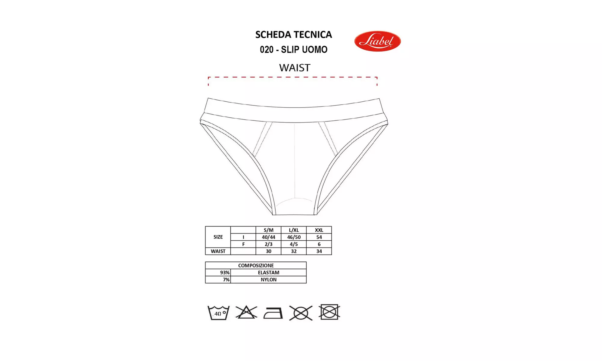 Set da 6 boxer o slip in cotone bielastico Seamless Liabel