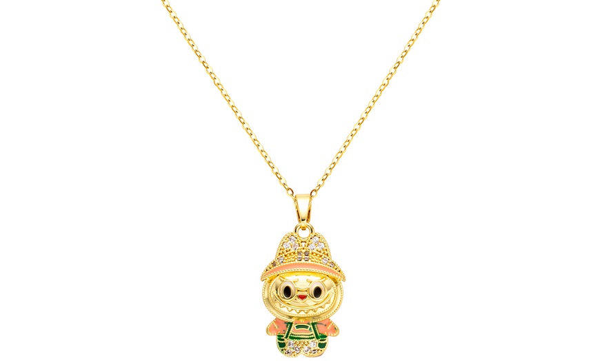 Image 3: BTS x Labubu Bejeweled Pendant Necklace
