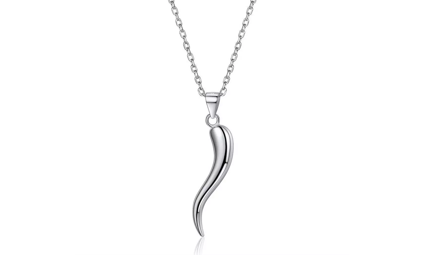 Italian Sterling Silver Cornicello Horn Necklace