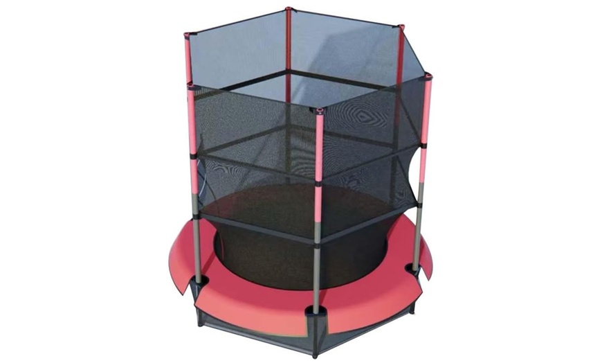 Image 4: Alivio Kids Jumping Trampoline with Safety Enclosure Net 