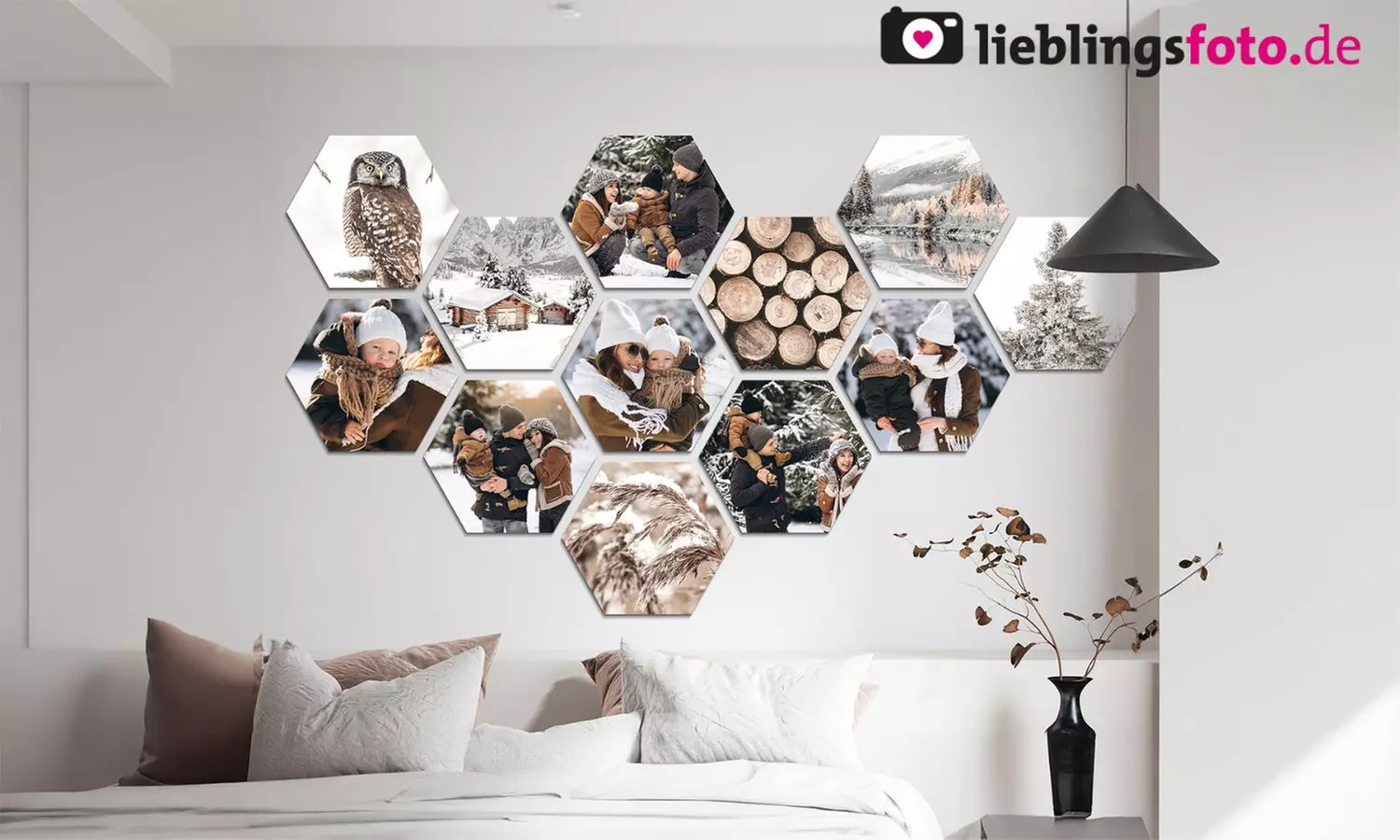 Personalisierbare Hexagon-Fotos als Set in verschiedenen Größen